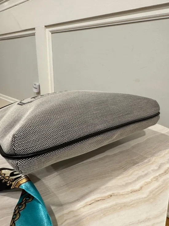 Coach Kitt Messenger Crossbody Salt Black Woven Jacquard Leather Trim Small Bag - Picture 9 of 17